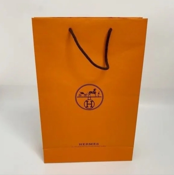 Authentic Hermes Orange Long Gift Paper Shopping Bag 17"×11"×4" - Picture 1 of 5